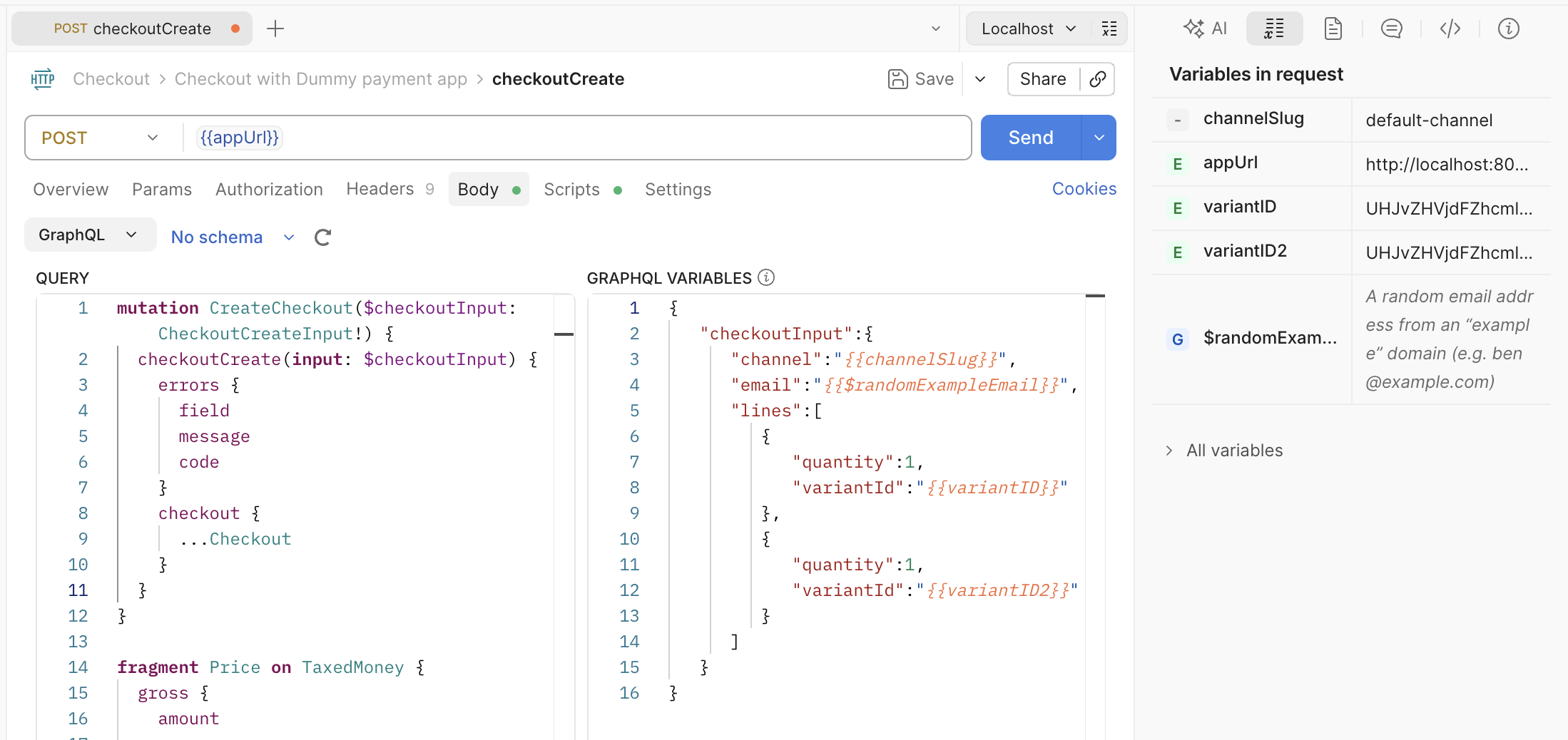 Environment variables configuration in Postman